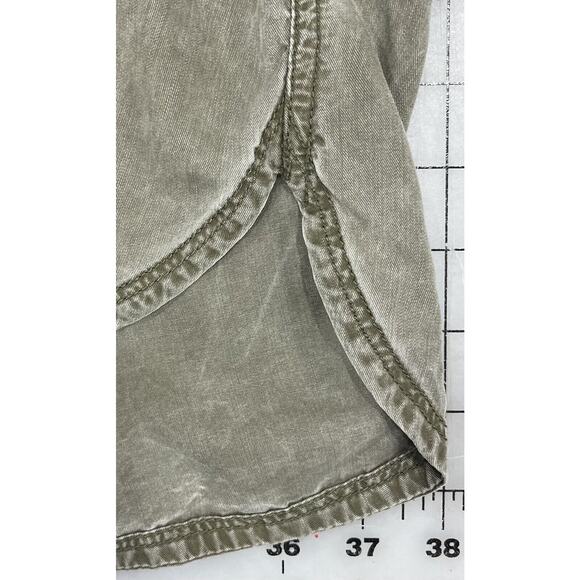 Express Short Dress Green Laced Neckline 3/4 Sleeve Cuffed Pockets Medium I9 - Picture 7 of 12